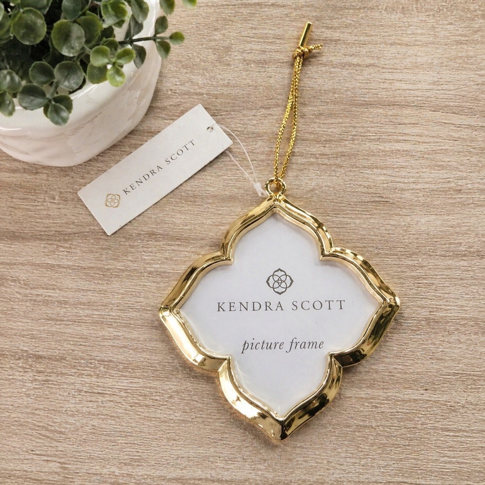 Kendra Scott Gold Picture Frame‎ Ornament 3" Felt Back Mini Frame Gift Chic Luxe